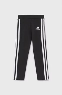 Spodnie i spodenki dla dziewczynek - adidas Performance legginsy dziecięce H65800 kolor czarny z aplikacją - grafika 1