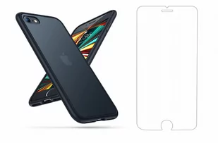Braders Etui Mattfit Black + Szkło Hartowane do iPhone 7 / 8 / SE 2020 / 2022 - Etui i futerały do telefonów - miniaturka - grafika 1