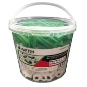 Narzędzia glazurnicze - System poziomowania MIX: klipsy białe 1mm 300 szt. + kliny zielone 100 szt. - miniaturka - grafika 1