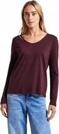 Bluzki damskie - STREET ONE BLUZKA Z DŁUGIM RĘKAWEM Z DEKOLTEM ŁÓDKA BORDOWA 40 6BA - miniaturka - grafika 1