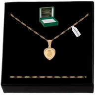 Biżuteria dla dzieci - ZŁOTY ŁAŃCUSZEK 925 MEDALIK KOMUNIA CHRZEST GRAWER - miniaturka - grafika 1