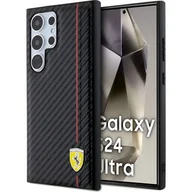 Etui i futerały do telefonów - Ferrari FEHCS24LN3DUR S24 Ultra S928 czarny/black hardcase Carbon Printed Line - miniaturka - grafika 1