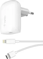 Ładowarki do telefonów - Belkin Ładowarka sieciowa Boost USB-C PD 3.0 PPS MFi 30W + kabel Lightning 1m, biała - miniaturka - grafika 1