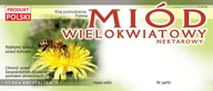 Akcesoria do hodowli zwierząt - Etykiety na Miód Wielokwiatowy (100szt) - wzór E21 - miniaturka - grafika 1
