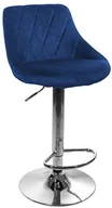 Taborety i hokery - Granatowy welurowy hoker obrotowy z oparciem P8-B38 - miniaturka - grafika 1