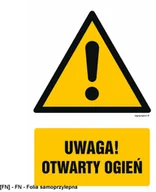 Tablice BHP - SIGNPROJECT GF043 - Uwaga otwarty ogień 700x1050 - miniaturka - grafika 1