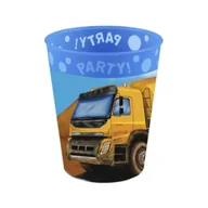 Dekoracje i nakrycia stołu na imprezę - Kubek wielokrotnego użytku Construction 250ml - miniaturka - grafika 1