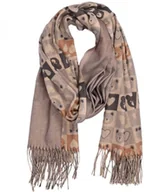 Apaszki i szaliki damskie - Ciepły stylowy szal szalik wzór w misie błyszcząca nitka miękki 180x70 cm - miniaturka - grafika 1