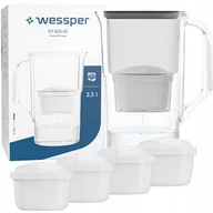 Dzbanki filtrujące - Dzbanek z filtrem do wody Wessper D1 SOLID 3,3l czarny + 5x Filtr aquamax - miniaturka - grafika 1