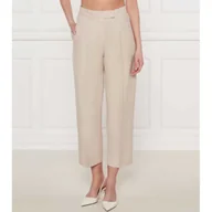 Spodnie damskie - Tommy Hilfiger Spodnie cygaretki Tapered fit z dodatkiem lnu - miniaturka - grafika 1