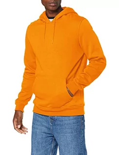 Bluzy męskie - Build Your Brand Męska bluza z kapturem Heavy Hoody dla mężczyzn, jednokolorowa, z kieszenią typu kangurka i ściągaczami, rozmiar XS do 5XL, dostępna w wielu kolorach, Paradise Orange, XXL - grafika 1