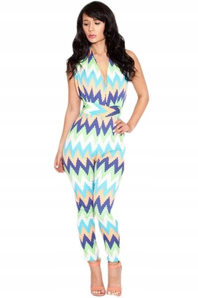 Kombinezon Damski Jednoczęściowy Elegancki Letni