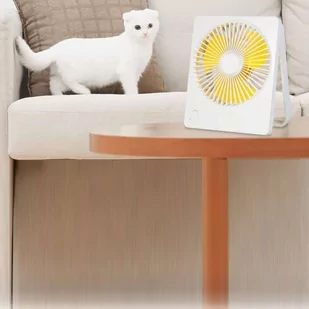 Wiatrak Alogy bezszumowy Mini Wentylator składany na biurko regulowany Biały - Części i akcesoria do laptopów - miniaturka - grafika 3