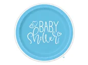 Dekoracje i nakrycia stołu na imprezę - Talerzyki na baby shower błękitne - 23 cm - 8 szt. - miniaturka - grafika 1