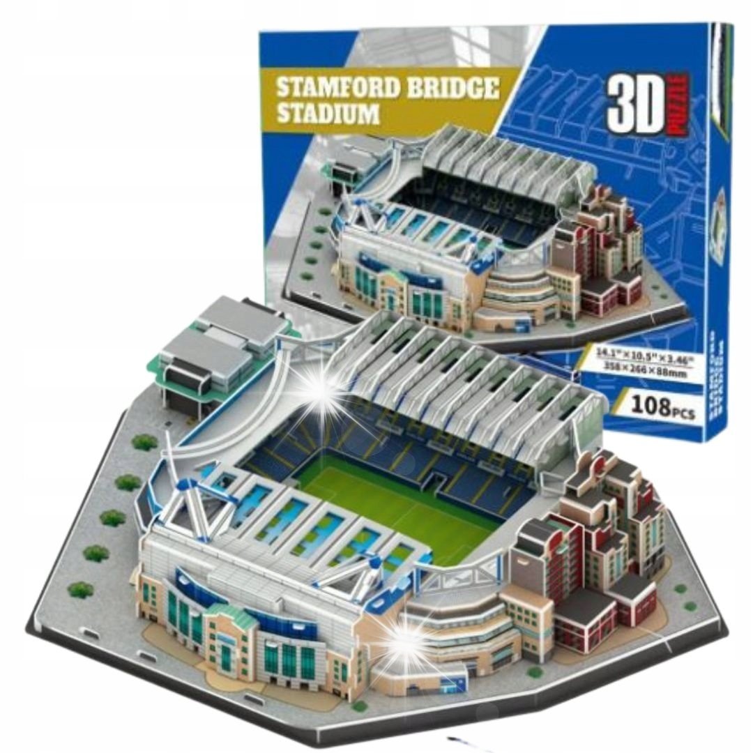 PUZZLE 3D STADION PIŁKARSKI CHELSEA FC Stamford Bridge DUŻY 108 elementów