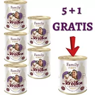 Mokra karma dla psów - FAMILY FIRST - Mokra karma KRÓLIK Z GRUSZKĄ puszka 800g ZESTAW 5+1 GRATIS - miniaturka - grafika 1