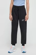 Spodnie damskie - Reebok spodnie dresowe MODERN SAFARI kolor czarny z nadrukiem - miniaturka - grafika 1