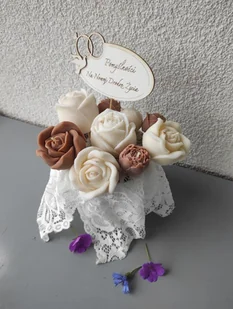 Box mały ślubny bukiet świec sojowych - Świece - miniaturka - grafika 1