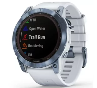 Garmin Fenix 7x Sapphire Solar Tytanowy jasnoniebieski DLC z białym paskiem 010-02541-15 - Smartwatch - miniaturka - grafika 1
