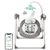 Leżaczki i huśtawki - Leżaczek bujaczek automatyczny, multifunkcyjny, huśtawka, kołyska, szary, Ricokids - miniaturka - grafika 1