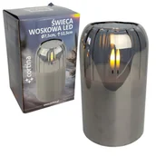 Świece - SZKLANA ŚWIECA WOSKOWA LED 12,5CM OZDOBA ŚWIECZKA Z EFEKTEM PŁOMIENIA R6 - miniaturka - grafika 1