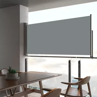 vidaXL Wysuwana markiza boczna na taras, 60 x 300 cm, szara vidaXL - Pawilony ogrodowe - miniaturka - grafika 1