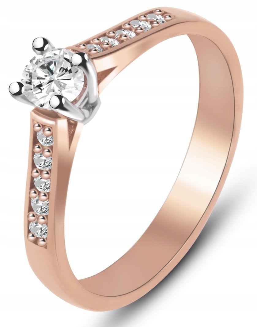 RÓŻOWE ZŁOTO PIERŚCIONEK ZARĘCZYNOWY GIULIA 585