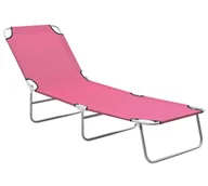Leżaki ogrodowe - Elior Składany leżak ogrodowy różowy P8-N10 - miniaturka - grafika 1
