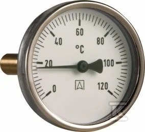 Termometr bimetaliczny BiTh 100,fi100 mm, 0-60°C, tuleja L 100 mm, G1/2'' ax, kl. 2,0 - Akcesoria grzewcze - miniaturka - grafika 1