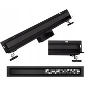 Odpływy liniowe - Odpływ liniowy ścienny MEXEN Flat Wall, 2w1, czarny, 90 cm - miniaturka - grafika 1