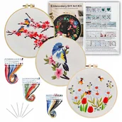 Pasmanteria - ZESTAW 3 GOTOWYCH WZORÓW DO WYSZYWANIA HAFTOWANIA + AKCESORIA DIY - miniaturka - grafika 1