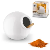 Pojemniki kuchenne - Ceramiczny POJEMNIK KUCHENNY NA PRODUKTY SYPKIE cukier mąkę sól BIAŁY - miniaturka - grafika 1