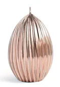 Świece - Świeca JAJKO KARBOWANE małe 6,5x8cm rose gold - miniaturka - grafika 1
