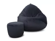 Pufy i podnóżki - Pufa welur sako XXXXL worek + gratis czarna - miniaturka - grafika 1