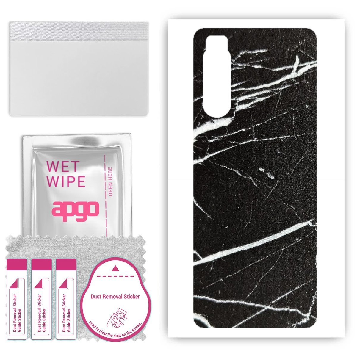 Folia naklejka skórka strukturalna na TYŁ do Sony Xperia 5 II - Marmur Ciemny - apgo SKINS