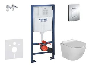 Grohe Rapid SL - Zestaw do montażu podtynkowego, toalety Gaia i deski Softclose, przycisk Skate Cosmpolitan, chrom SANI11BA1103 - Stelaże i zestawy podtynkowe do WC - miniaturka - grafika 1