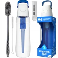 Butelki filtrujące - Butelka Dafi Solid 0,7 niebieska + szczoteczka silikonowa czyścik do rurek - miniaturka - grafika 1