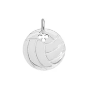 Naszyjniki męskie - Zawieszka wisząca Piłka do siatkówki, posrebrzana - Lilou - miniaturka - grafika 1