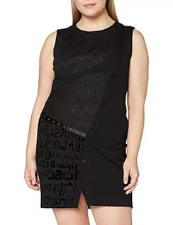 Sukienki - Desigual Damska sukienka Vest_New Hyork Casual, czarny, S - grafika 1