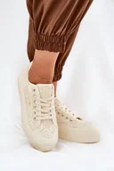 Trampki damskie - Koronkowe Trampki Damskie Big Star RR274746 Beżowe-41 - miniaturka - grafika 1