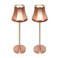 Lampy stojące - QAZQA Zestaw 2 lamp stołowych Retro Miedziane Ładowalne IP44 - Granny - miniaturka - grafika 1