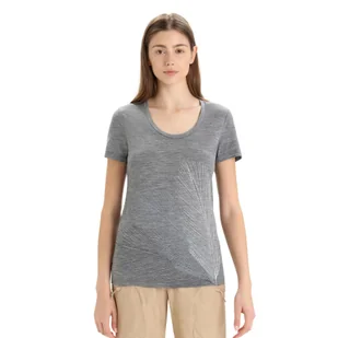 Damska koszulka Icebreaker Tech Lite II SS Tee Scoop Plume gritstone heather - M - Bielizna sportowa damska - miniaturka - grafika 1