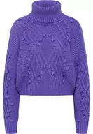 Swetry damskie - aleva Damski sweter z golfem z dzianiny 19025286-AL04, fioletowy, M/L, liliowy, M-L - miniaturka - grafika 1