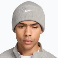 Czapki damskie - Czapka zimowa Nike Peak Swoosh Beanie dark grey heather/white WYSYŁKA W 24H 30 DNI NA ZWROT - miniaturka - grafika 1
