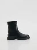 Buty dla dziewczynek - Reserved - Botki z imitacji skóry - czarny - miniaturka - grafika 1