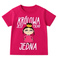 Koszulki dla dziewczynek - Koszulka dla dziewczynki brunetki - KRÓLOWA JEST TYLKO JEDNA - miniaturka - grafika 1
