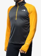 Bluzy sportowe damskie - Bluza biegowa The North Face 1/4 Zip Run Fleece - grey/yellow - miniaturka - grafika 1