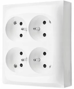 Kontakt Simon Simon Aquaclick Gniazdo IP20, 4-krotne z uziem. biały ACGZN4/11 ACGZN4/11 - Gniazdka elektryczne - miniaturka - grafika 1