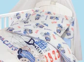 Pościel dla dzieci - Pościel Do Łóżeczka Z Ochraniaczem 100X135 Sweet Mix Racing Blue - miniaturka - grafika 1