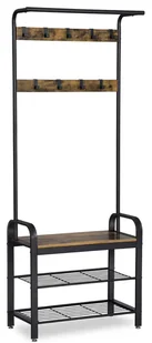 Industrialny Wieszak Do Przedpokoju Rustykalny Brąz B5-L45 - Szafki na buty - miniaturka - grafika 1